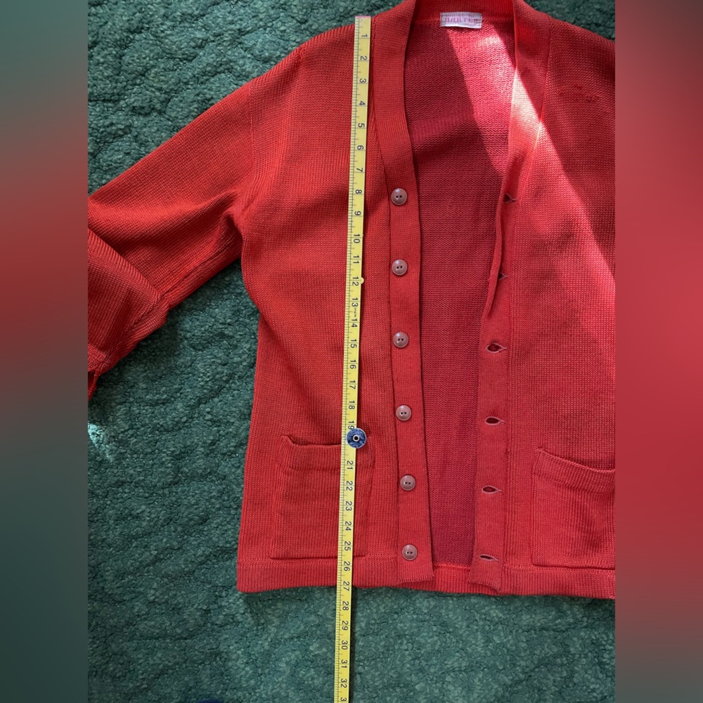 1940s Letterman Orange Cardigan - Picture 6 of 13
